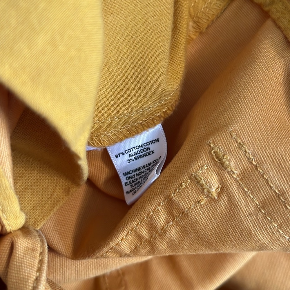LOFT Mustard Yellow High Rise Tie Waist Cropped Wide Leg Pant - Picture 12 of 12